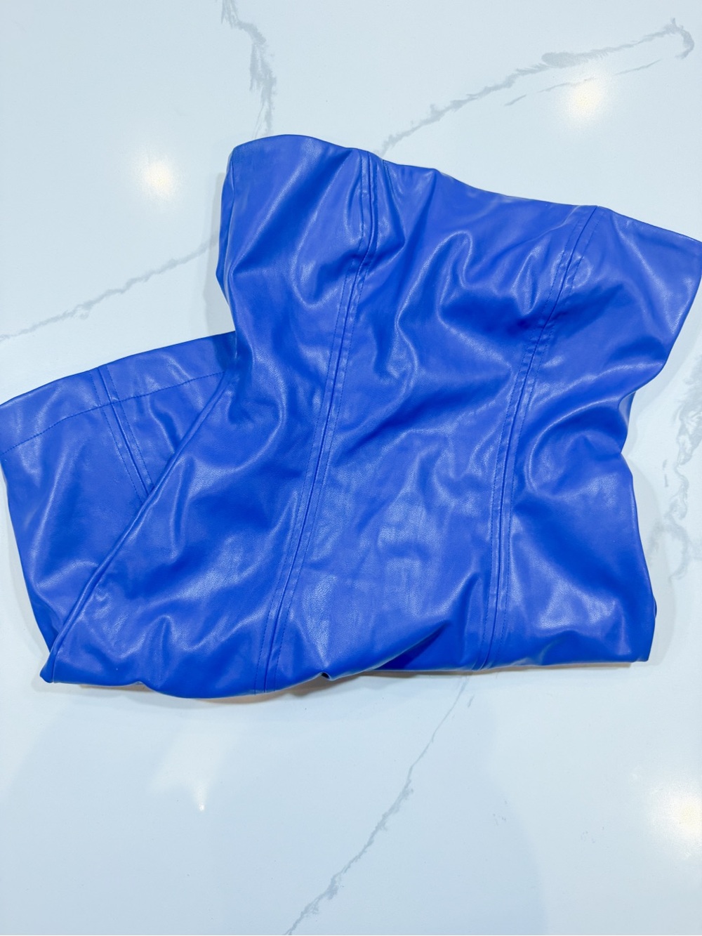 Princess Polly Electric Blue Faux Leather Mini Dress